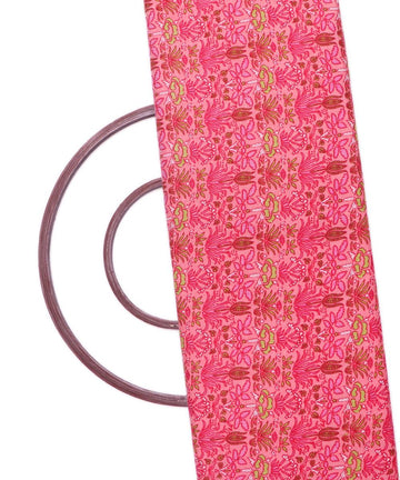 Pink Colour Floral Print Rayon Fabric
